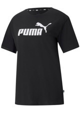 Puma Ess Logo Boyfriend Tee Kadın T-Shirt Siyah Xs Xl 001 L