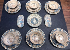 Bonna Mezopotamya 21 Parça 6 Kişilik Desenli Porselen Yuvarlak Yemek Takımı