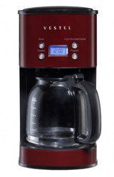 Vestel Retro Zaman Ayarlı Filtreli Karaf 1500 ml Hazne Kapasiteli Akıllı 1000 W Bordo Filtre Kahve Makinesi