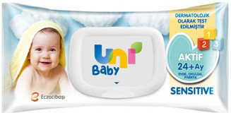 Uni Baby Aktif Sensitive Antibakteriyel 90 Yaprak Islak Mendil