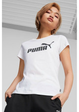 Puma Ess Logo Tee Beyaz Kadın Kısa Kol T-Shirt 000000000101085583 S