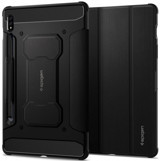 Spigen Galaxy Tab S7 12.4 inç Termoplastik Poliüretan Siyah Kapaklı Tablet Kılıfı