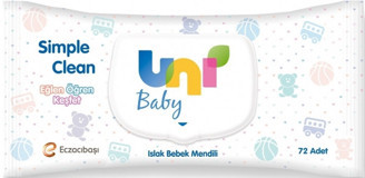 Uni Baby Simple Clean Antibakteriyel 72 Yaprak Islak Mendil