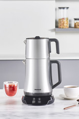 Homend Royaltea Elegant 1776H Cam Demlikli 1800 W Inox Çay Makinesi