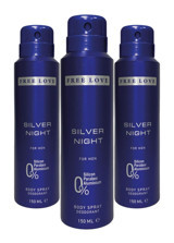 Free Love Silver Night Sprey Erkek Deodorant 3x150 ml