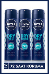 Nivea Dry Fresh Sprey Erkek Deodorant 3x150 ml
