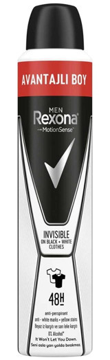 Rexona Invisible Black+white Sprey Erkek Deodorant 200 ml