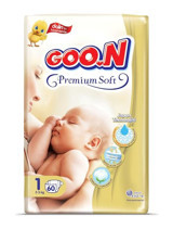Goon Premium Soft Yenidoğan Cırtlı Bebek Bezi 60 Adet