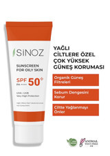 Sinoz 50+ Faktör Yağlı Ciltler İçin Güneş Kremi 50 ml