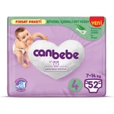 Canbebe Maxi 4 Numara Cırtlı Bebek Bezi 52 Adet