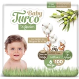 Baby Turco Doğadan 6 Numara Organik Cırtlı Bebek Bezi 100 Adet