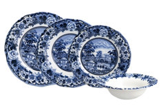 Karaca New Blue Odyssey 24 Parça 6 Kişilik Porselen Yuvarlak Yemek Takımı