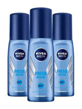 Nivea Fresh Active Sprey Erkek Deodorant 3x75 ml