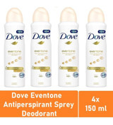 Dove Eventone Sprey Kadın Deodorant 4x150 ml