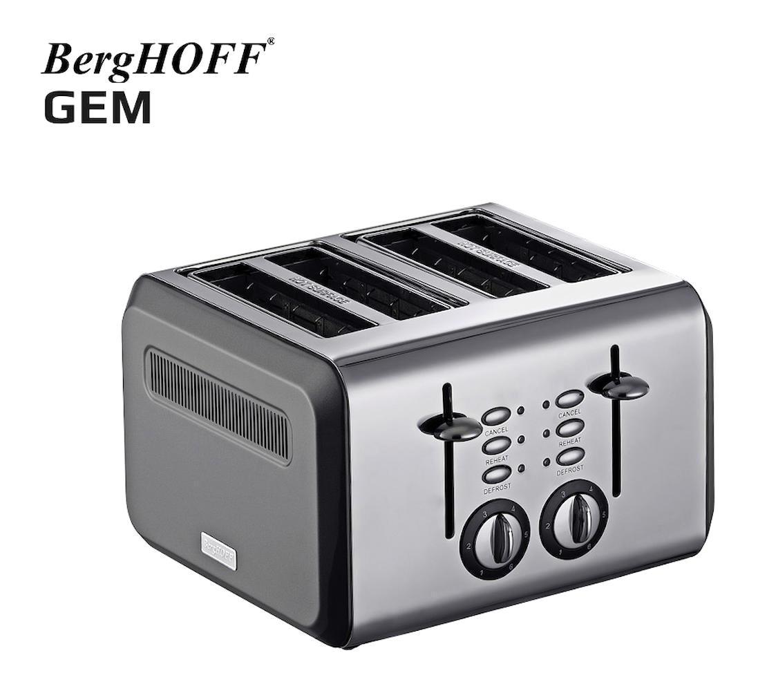 Berghoff Gem Tıtan 4 Dilim 2000 W Gümüş Ekmek Kızartma Makinesi