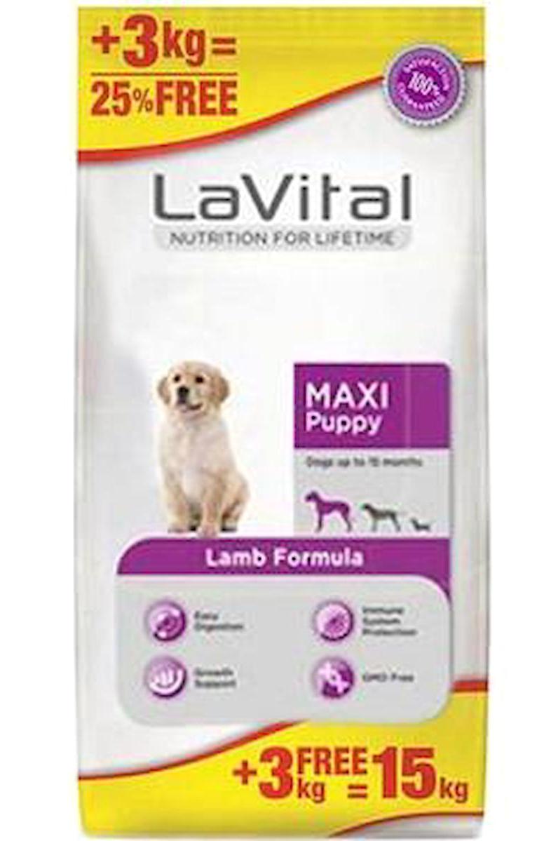 Lavital Kuzu Etli Tüm Irklar Yavru Kuru Köpek Maması 12 kg + 3 kg