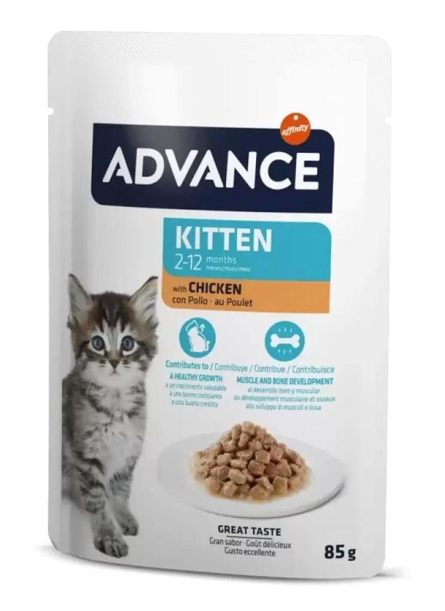 Advance Yavru Tavuklu Parça Etli Yaş Kedi Maması 85 gr