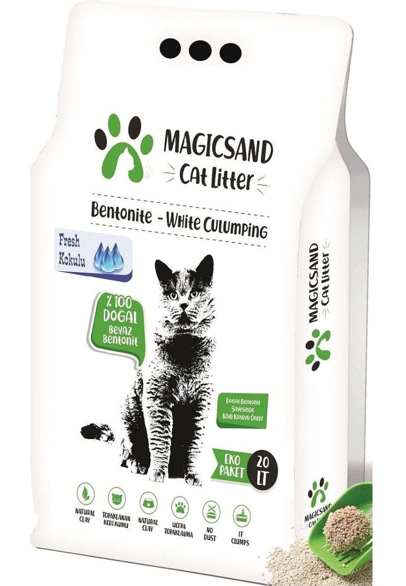 Magicsand Fresh kokulu Topaklanan İnce Taneli Bentonit Kedi Kumu 20 lt