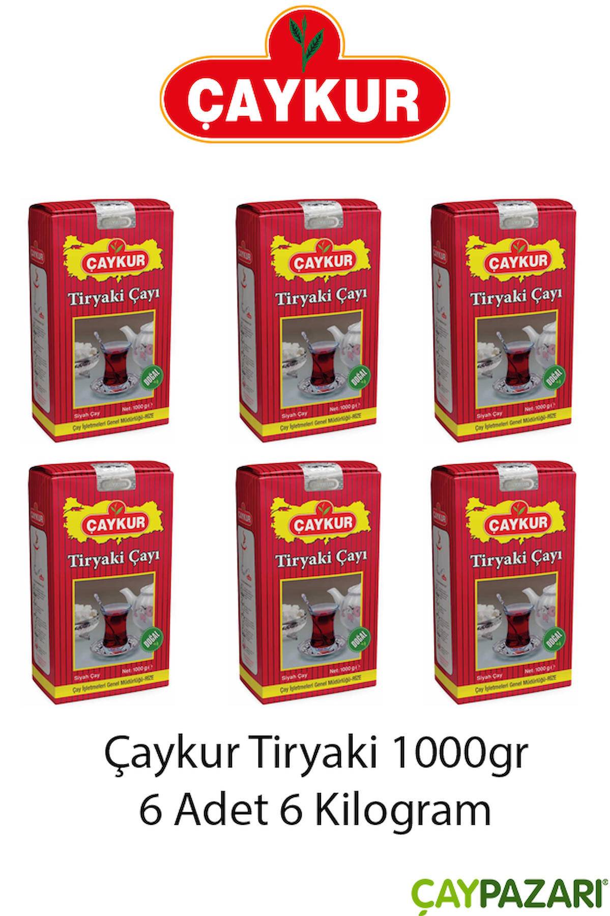 Çaykur Tiryaki Yaprak Dökme Çay 6x1 kg