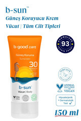 B-Good Care 30 Faktör İçin Nemlendirici Suya Dayanıklı Vücut Güneş Kremi 150 ml