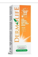 Dermolife 50 Faktör Tüm Ciltler İçin Leke Karşıtı Nemlendirici Suya Dayanıklı Yüz ve Vücut Güneş Kremi 100 ml