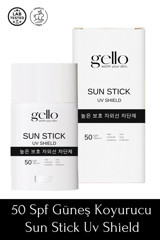 Gello Sun Stick Uv Shield 50 Faktör Tüm Ciltler İçin Nemlendirici Suya Dayanıklı Yüz Güneş Kremi 150 ml