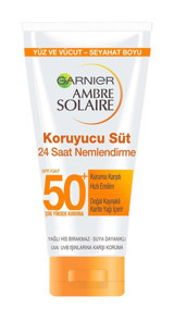 Garnier Ambre Solaire 50 Faktör İçin Nemlendirici Suya Dayanıklı Yüz ve Vücut Güneş Kremi 50 ml