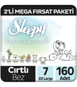 Sleepy Bio Natural XXL Beden Organik Cırtlı Bebek Bezi 160 Adet