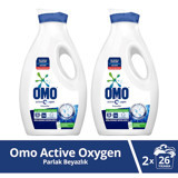 Omo Active Oxygen 52 Yıkama Beyazlar İçin Sıvı Deterjan 2x1.69 lt