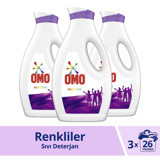 Omo Zorlu Lekelerde Etkili 78 Yıkama Renkliler İçin Sıvı Deterjan 3x1.69 lt