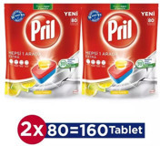 Pril Hepsi Bir Arada Extra Limon Kokulu Tablet Bulaşık Makinesi Deterjanı 160 Adet