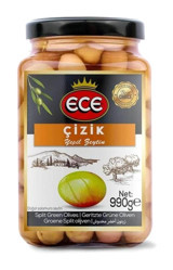 Ece Çizik Yeşil Zeytin Kavanoz 550 gr