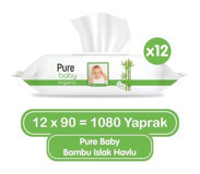 Pure Baby Organik Bambu Özlü 90 Yaprak 18'li Islak Mendil