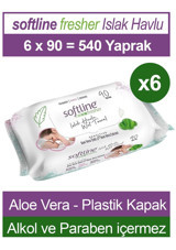 Softline Fresher Sensitive 90 Yaprak 6'lı Islak Mendil