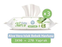 Baby Turco Softcare 90 Yaprak 3'lü Islak Mendil