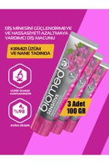 Biomed Kırmızı Üzümlü Organik Florürsüz Diş Macunu 3x100 ml