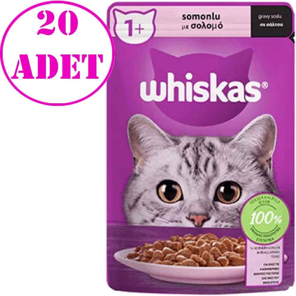 Whiskas Somonlu Yetişkin Yaş Kedi Maması 20x85 gr