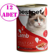 Bestpet Kuzu Eti Jöleli Yetişkin Yaş Kedi Maması 12x400 gr