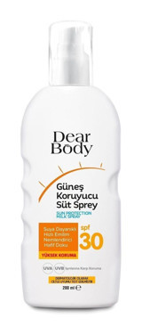 Dear Body 30 Faktör Tüm Ciltler İçin Nemlendirici Suya Dayanıklı Vücut Güneş Kremi 200 ml