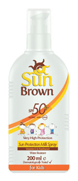 Sun Brown 50 Faktör Tüm Ciltler İçin Nemlendirici Suya Dayanıklı Yüz Güneş Losyonu 50 ml