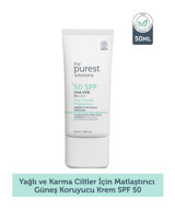 The Purest Solutions 50 Faktör Yağlı Ciltler İçin Leke Karşıtı Nemlendirici Yağsız Suya Dayanıklı Yüz ve Vücut Güneş Kremi 50 ml