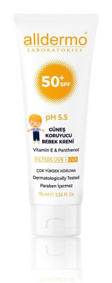 Alldermo 50 Faktör Tüm Ciltler İçin Nemlendirici Suya Dayanıklı Yüz Güneş Kremi 75 ml