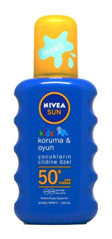 Nivea Kids 20 Faktör Tüm Ciltler İçin Leke Karşıtı Nemlendirici Yağsız Suya Dayanıklı Yüz ve Vücut Güneş Kremi 200 ml