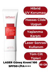 Cell Fusion C C Laser 50 Faktör Tüm Ciltler İçin Leke Karşıtı Nemlendirici Yağsız Suya Dayanıklı Yüz ve Vücut Güneş Kremi 50 ml