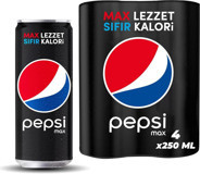 Pepsi Şekersiz Kutu Kola 250 ml 4 Adet