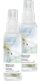 Avon Senses White Lily Çiçeksi Unisex Vücut Spreyi 2x100 ml