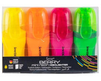 Serve Berry Mini 4'lü Neon Renkli Fosforlu Kalem Seti