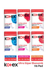 Kotex Organik Antialerjik Orta Normal 116'lı Hijyenik Ped 6 Adet