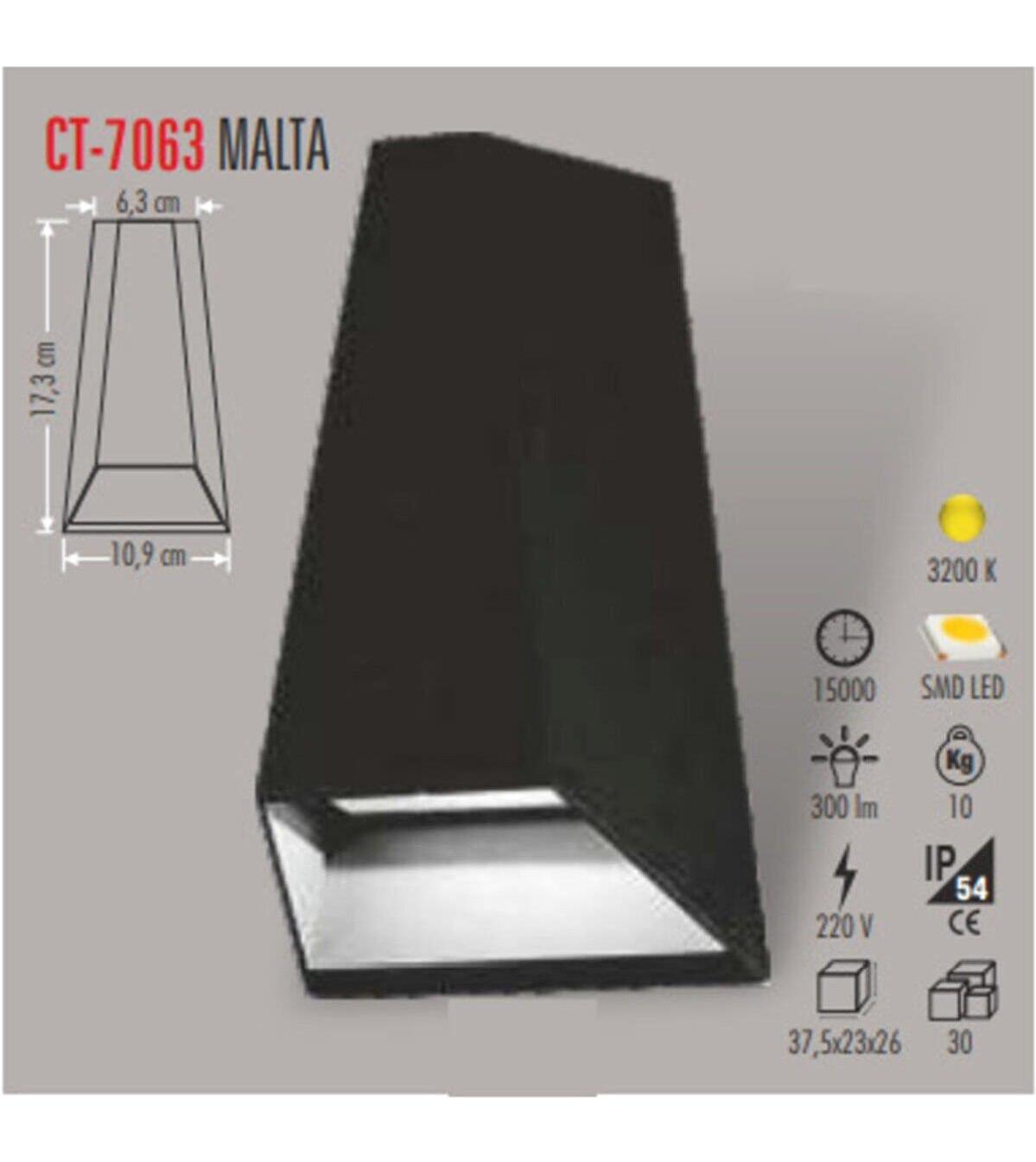 Cata Ct-7063 Tekli Led Aplik Siyah