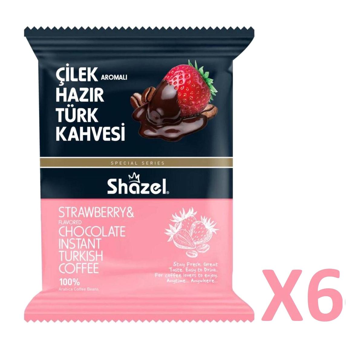 Shazel Çilekli Orta Kavrulmuş Türk Kahvesi 6x100 gr